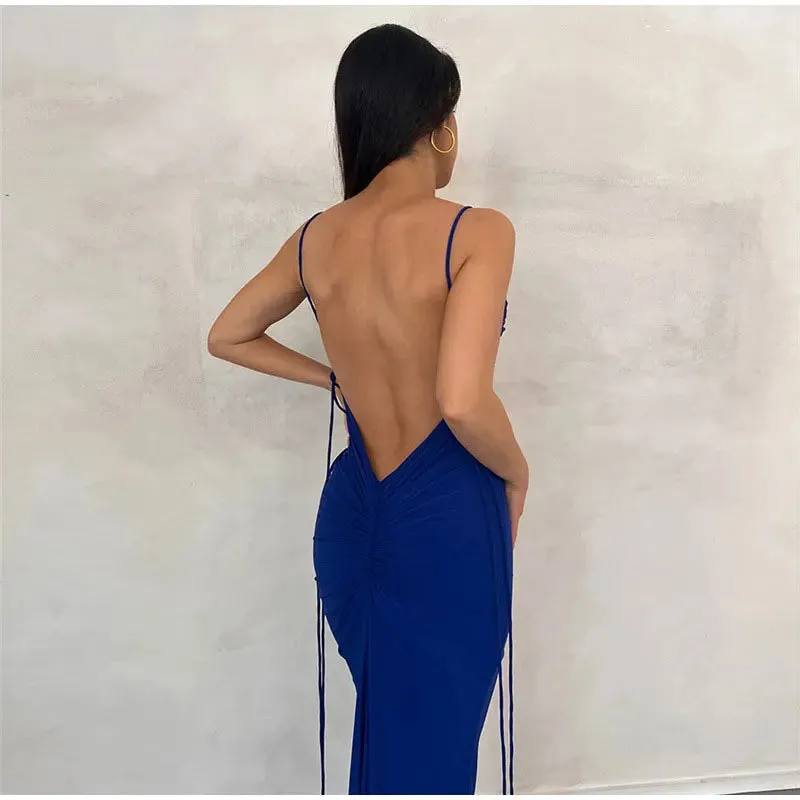 Knitted Open Back Maxi Dress