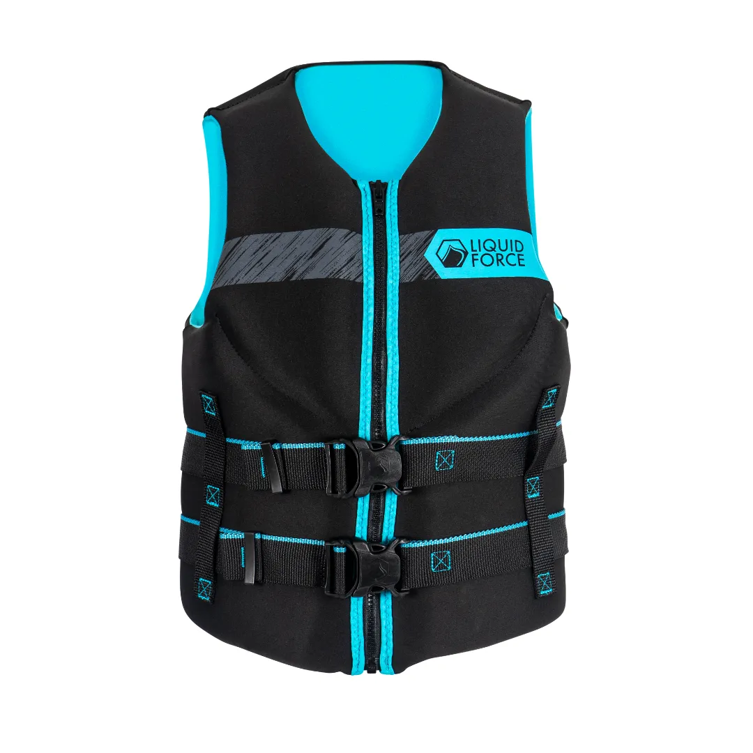 Liquid Force 2025 Hinge Womens CGA Vest Classic- Black/Aqua