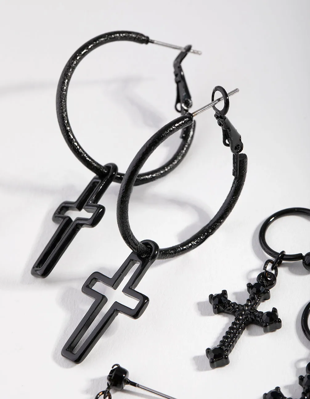 Matte Cross Pack Drop Earring