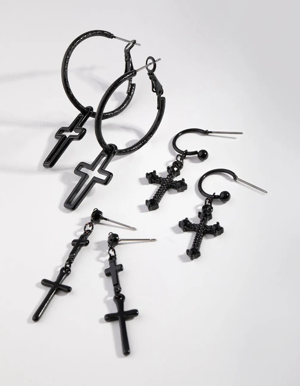 Matte Cross Pack Drop Earring