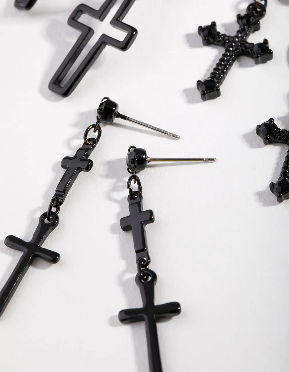 Matte Cross Pack Drop Earring