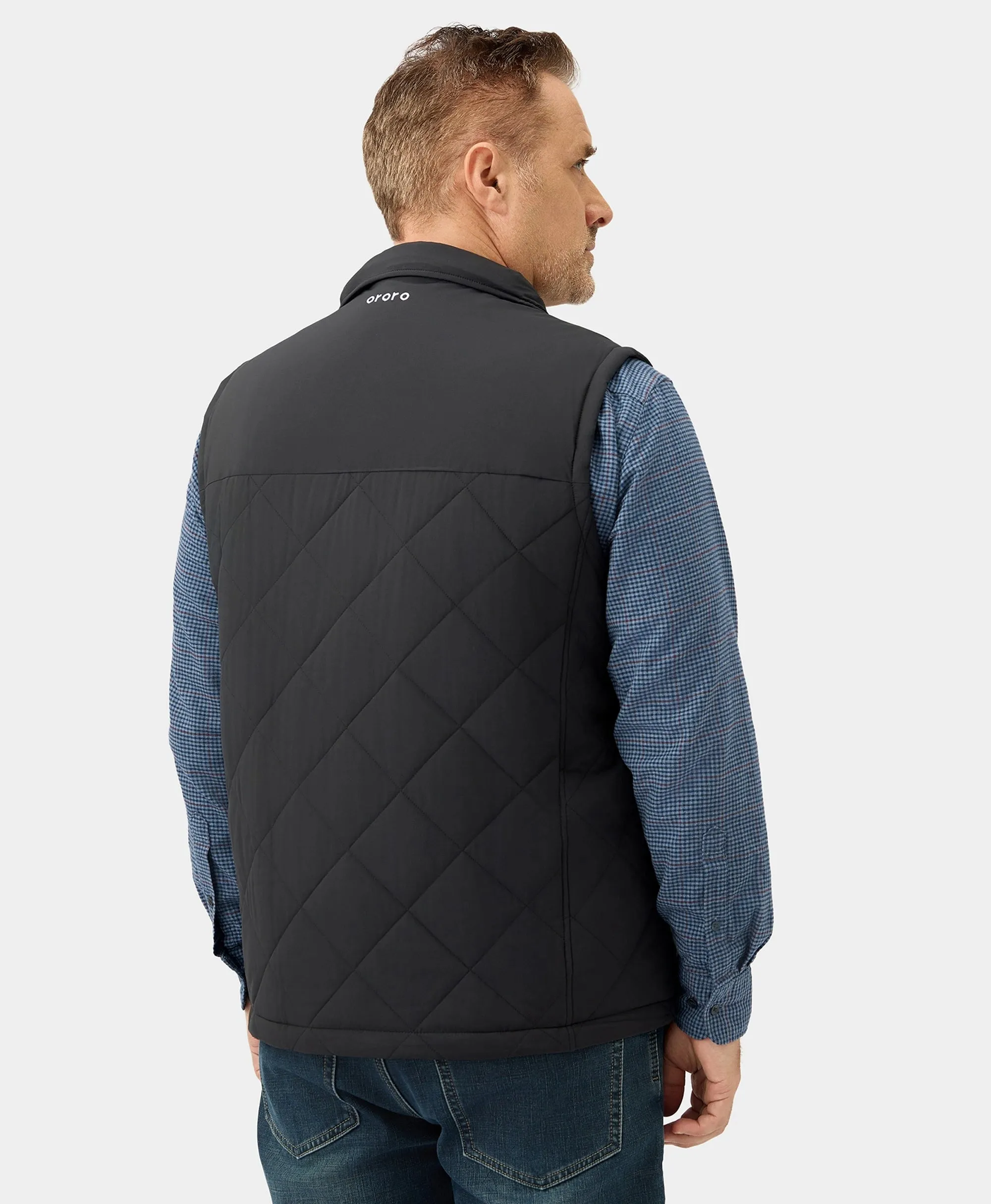 Men's Heated Quilted Vest - Black