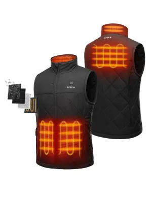 Men's Heated Quilted Vest - Black