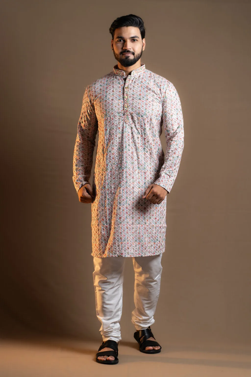 MULTICOLOURS PRINTED KURTA PAJAMA