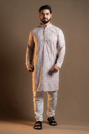 MULTICOLOURS PRINTED KURTA PAJAMA