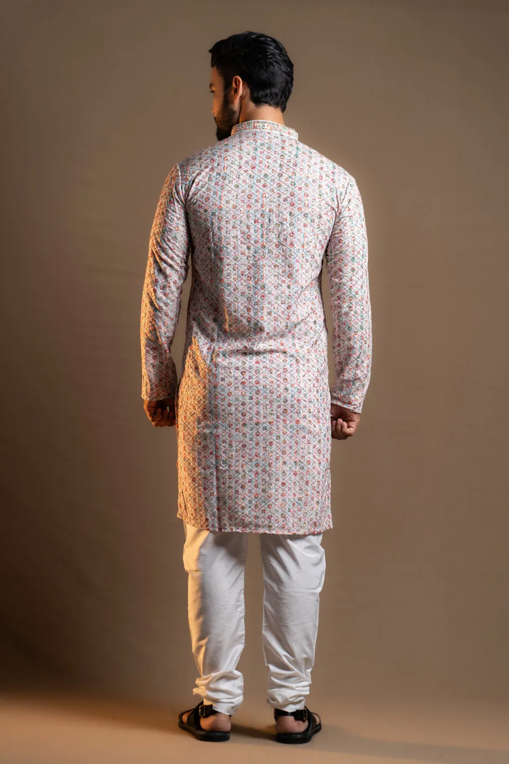 MULTICOLOURS PRINTED KURTA PAJAMA