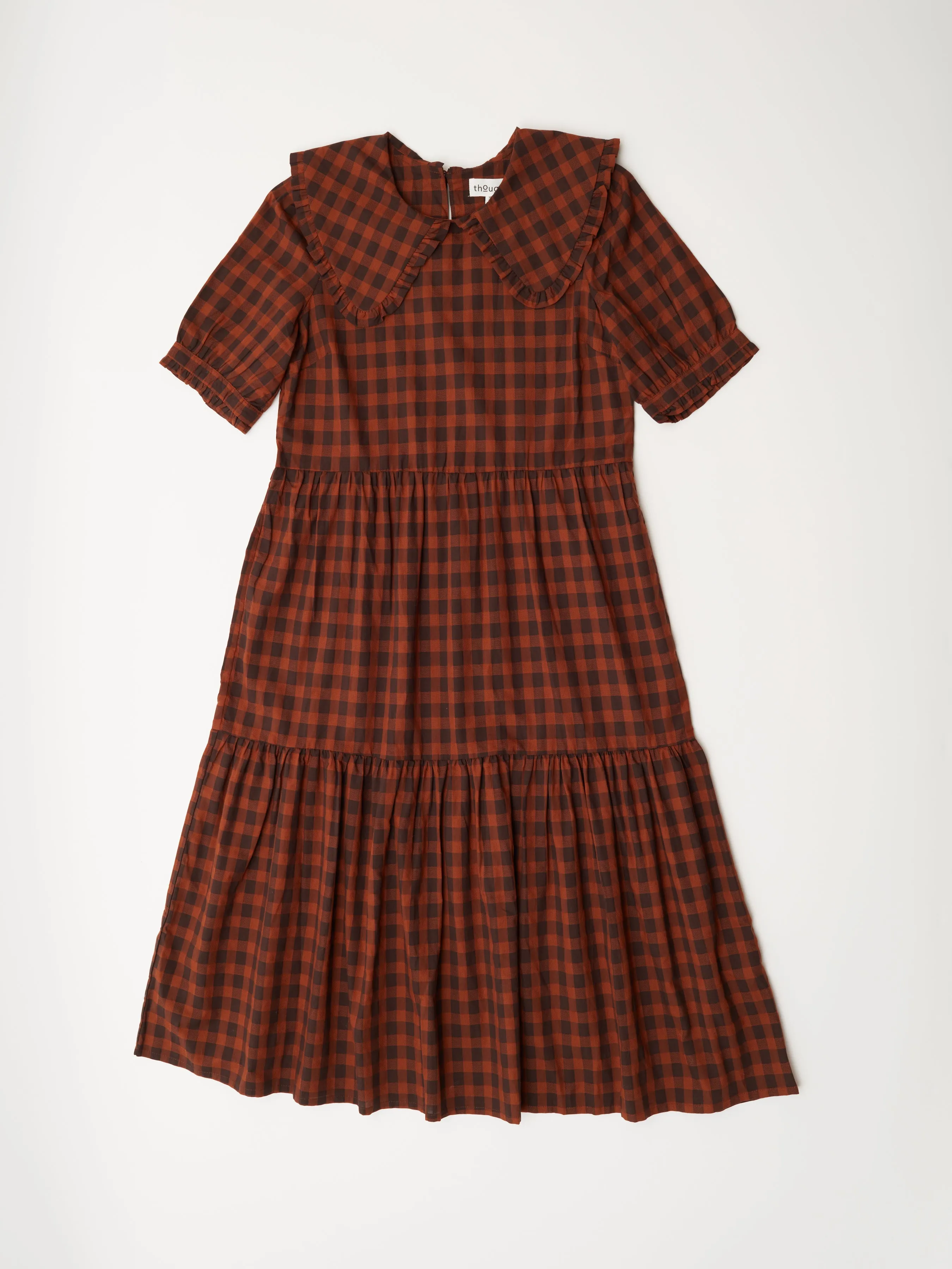 Nami Collared Check Midi Dress