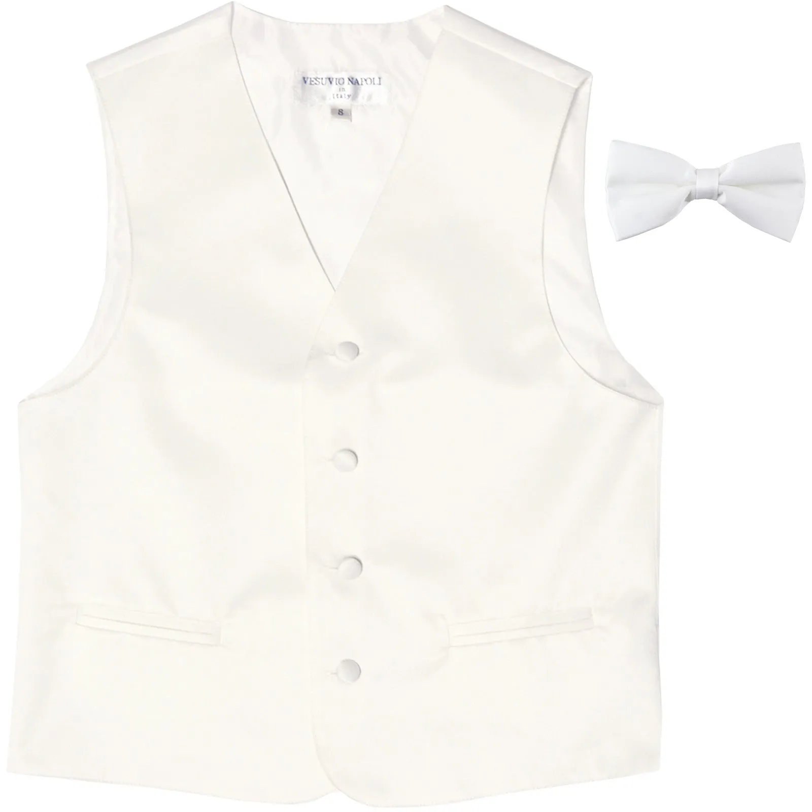 New Boy's Kid's formal Tuxedo Vest Waistcoat & bowtie US size 2-14 wedding