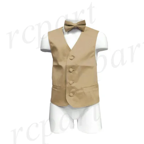 New Boy's Kid's formal Tuxedo Vest Waistcoat & bowtie US size 2-14 wedding