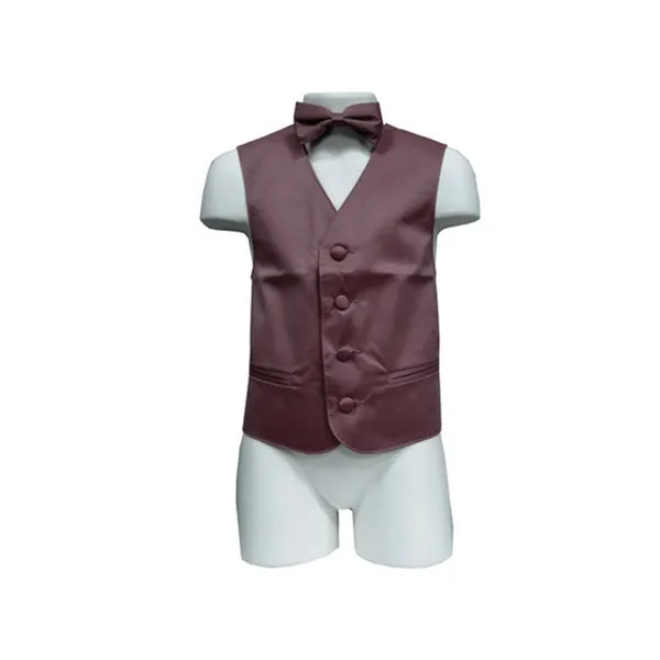 New Boy's Kid's formal Tuxedo Vest Waistcoat & bowtie US size 2-14 wedding