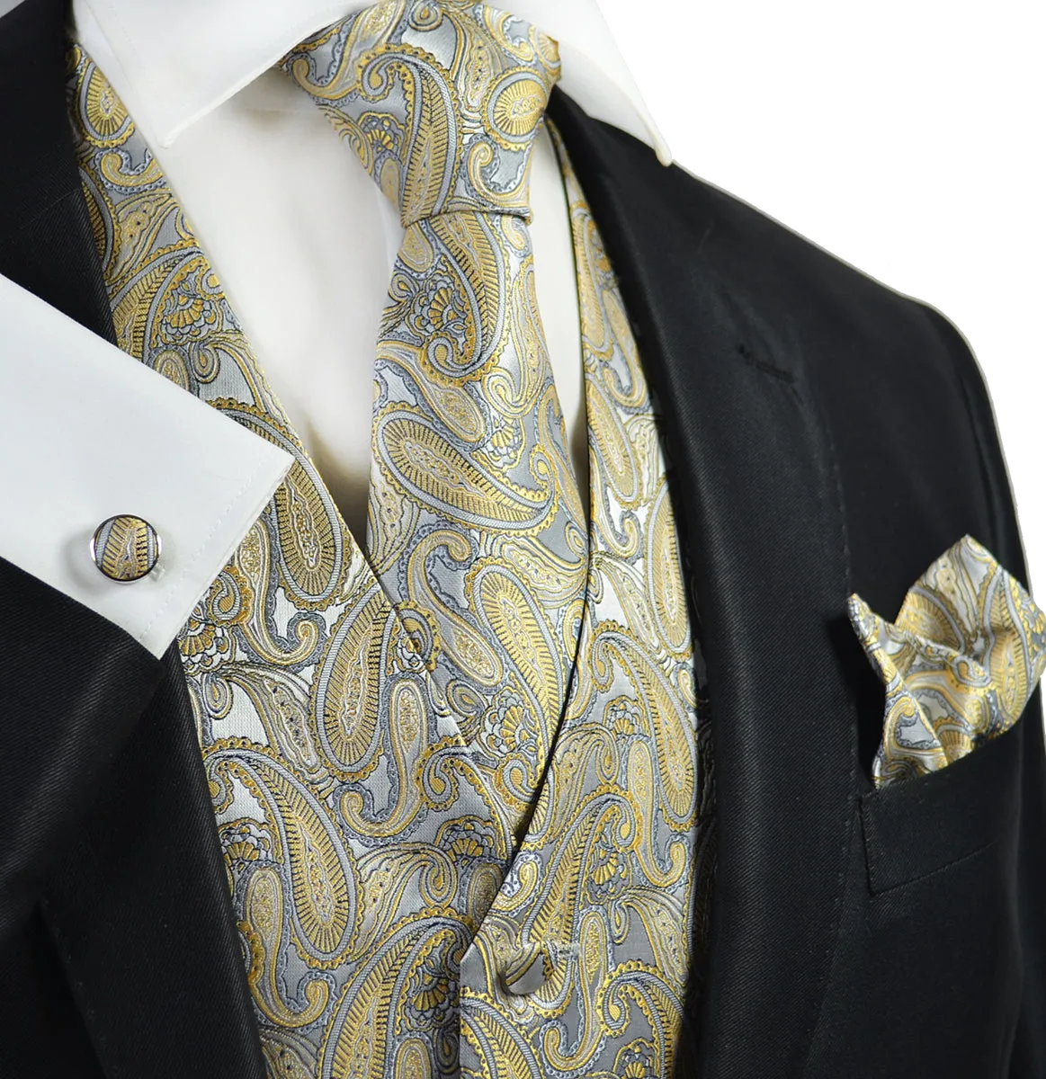 New Wheat Paisley Tuxedo Vest Set