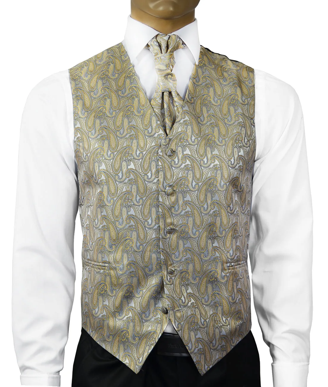 New Wheat Paisley Tuxedo Vest Set