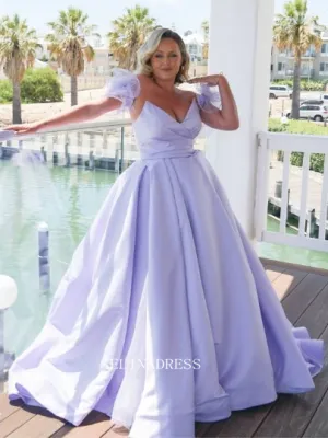 Off-the-shoulder Lilac Wedding Guest Dresses Cheap Bridal Dresses EWR904