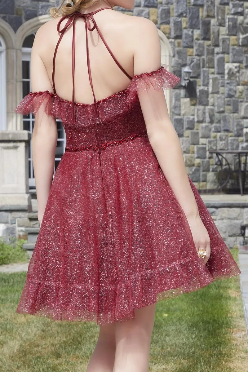 Off-the-shoulder Short Homecoming Dress Damas Dress #EWR164