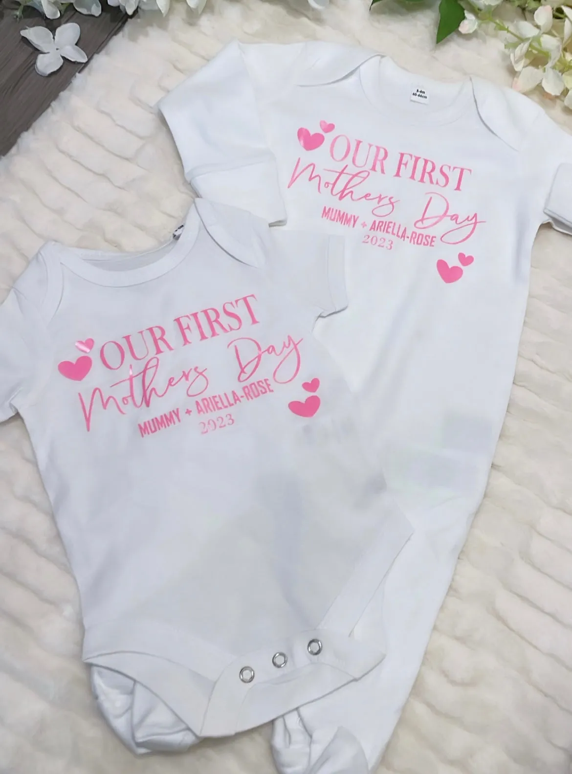 ‘Our first mothers day’ vest