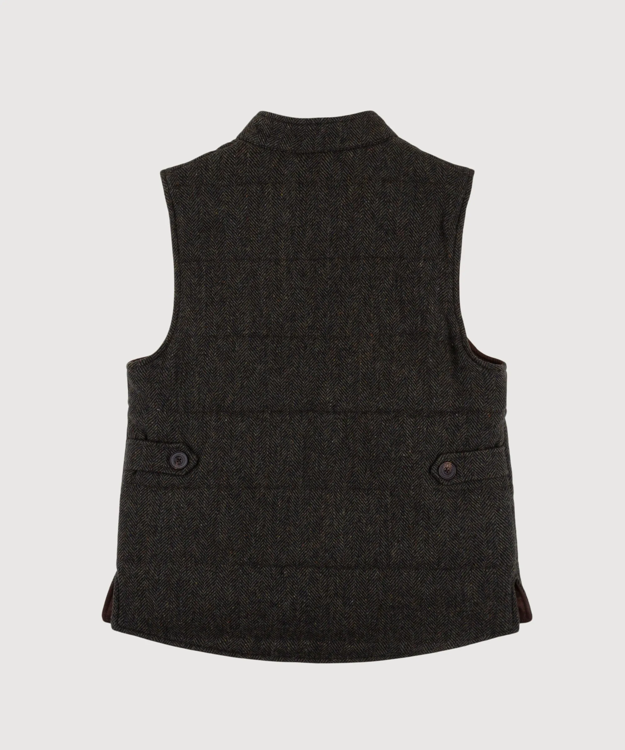 Padded Wool Herringbone Vest