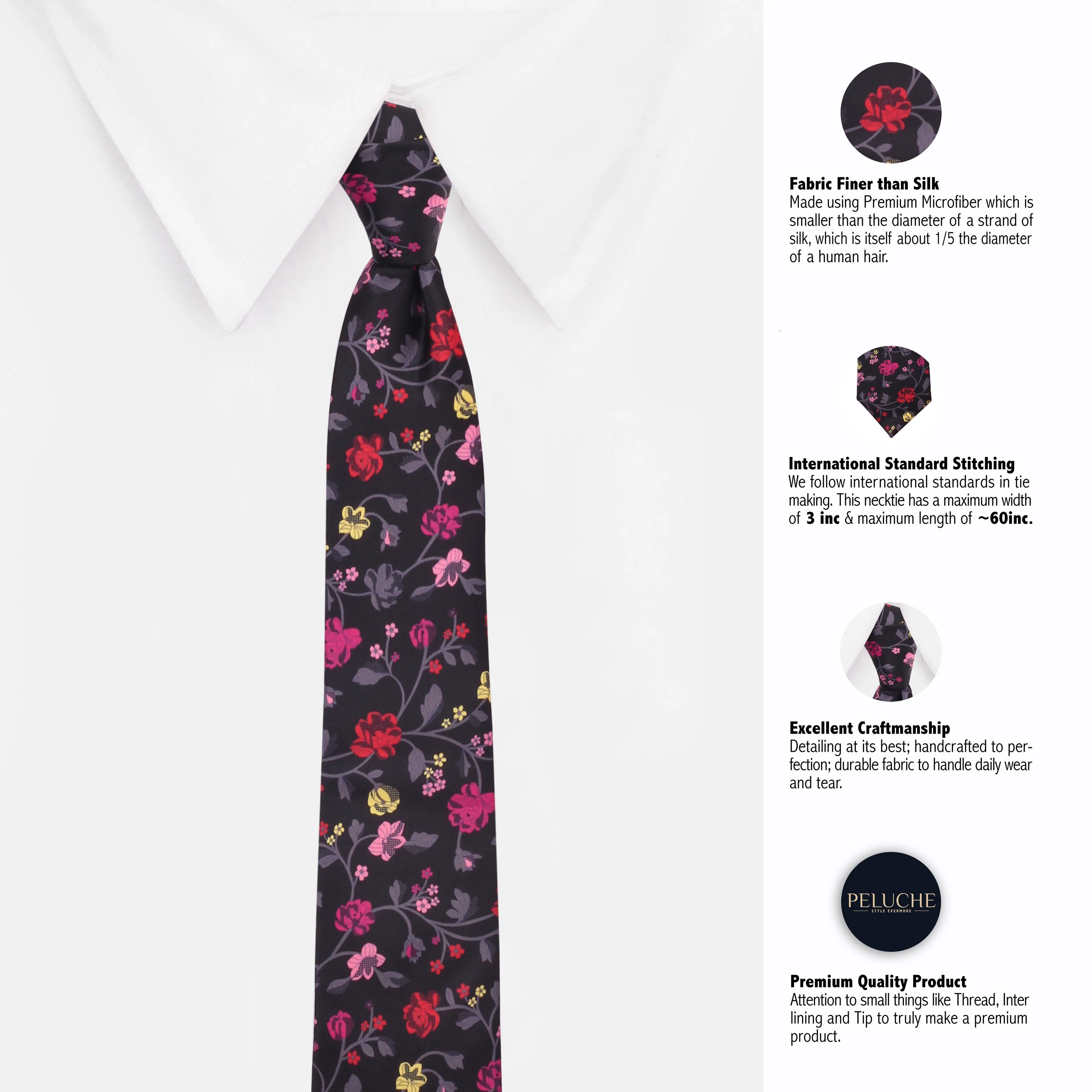 Peluche The Floral Vine Microfiber Necktie For Men