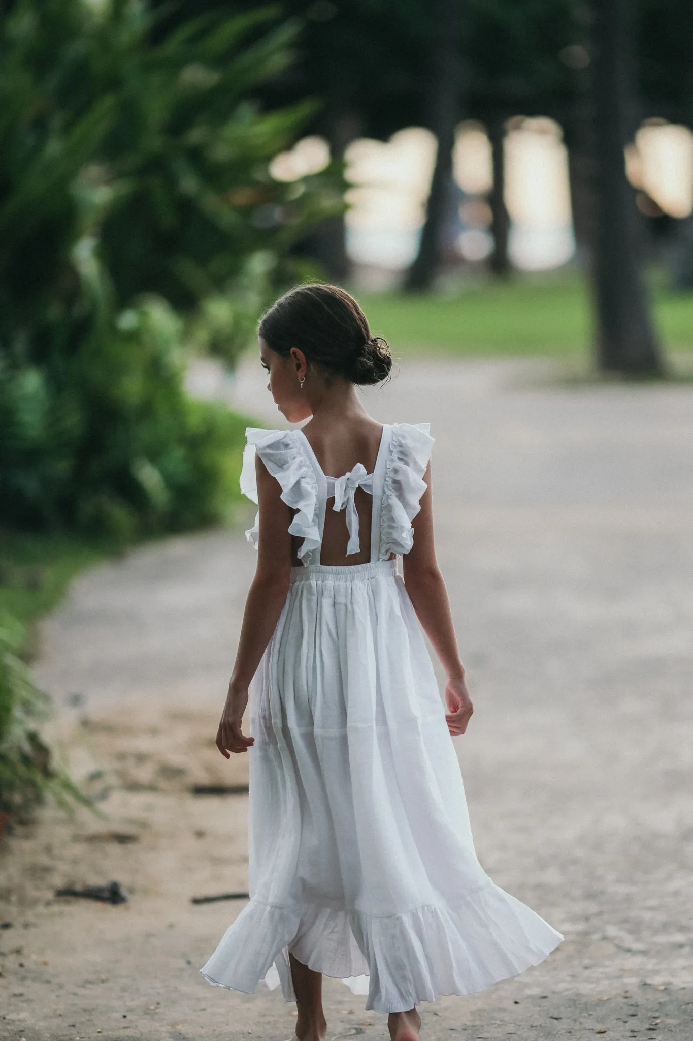 Petal Maxi Dress White