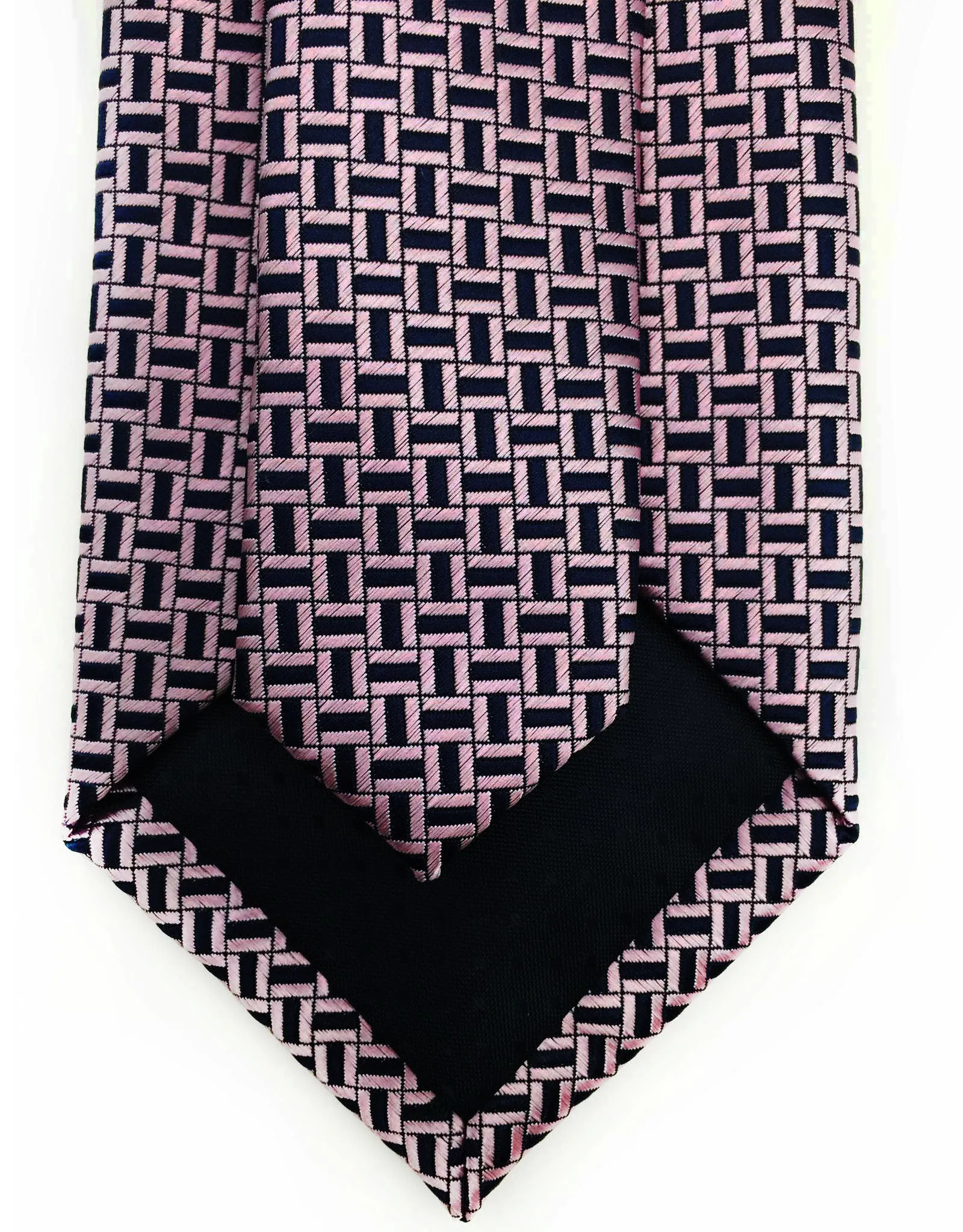 Pink & Navy Blue Geometric Tie