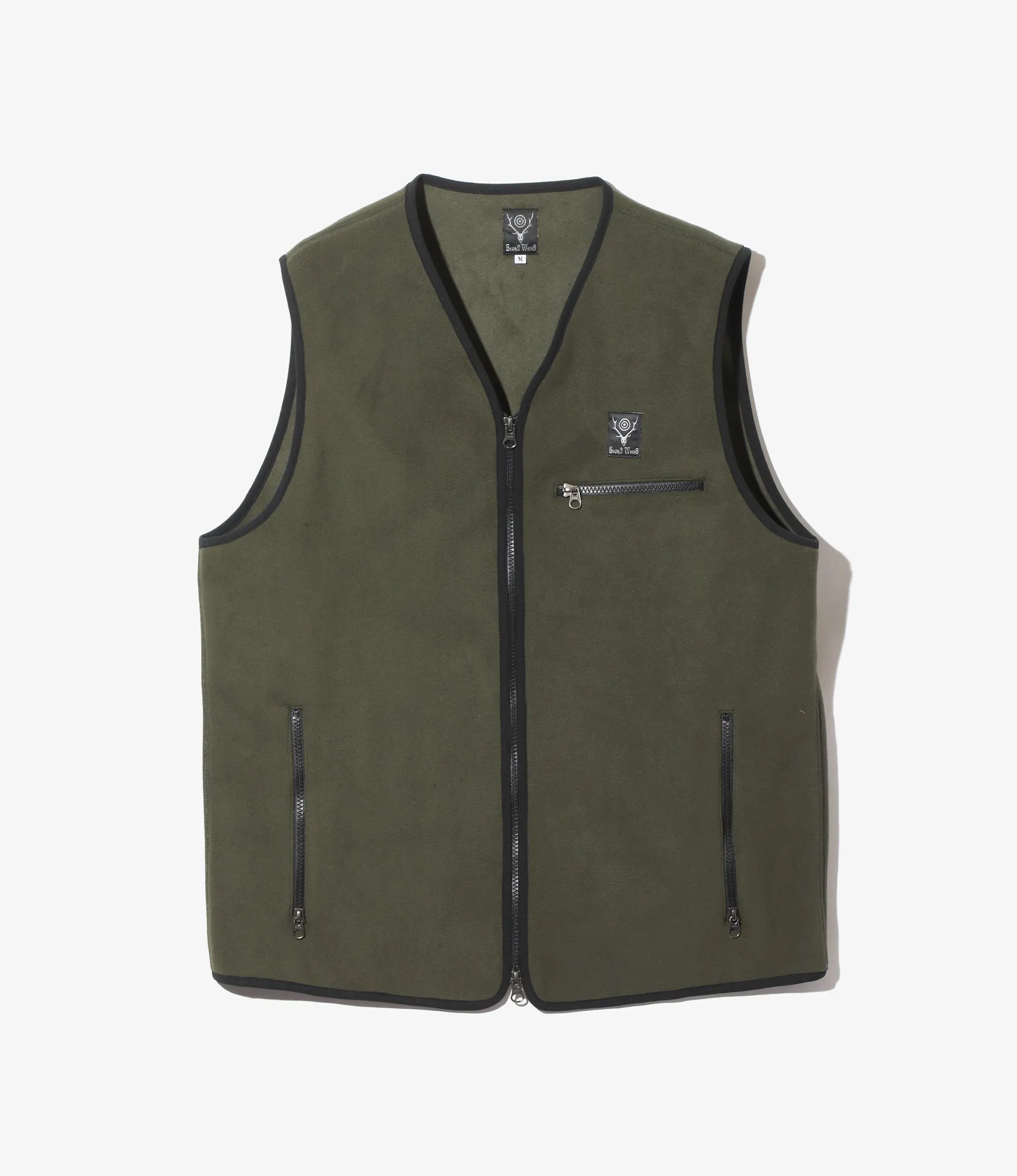 Piping Vest – Olive Poly Fleece