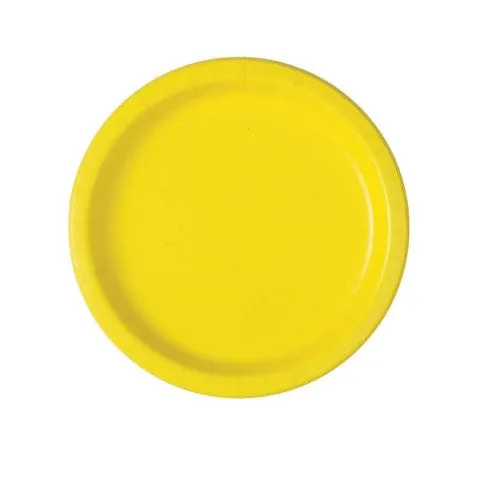 Plain Bright Yellow Little Plates (8 Pack)