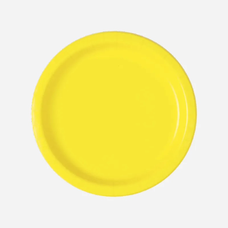 Plain Bright Yellow Little Plates (8 Pack)