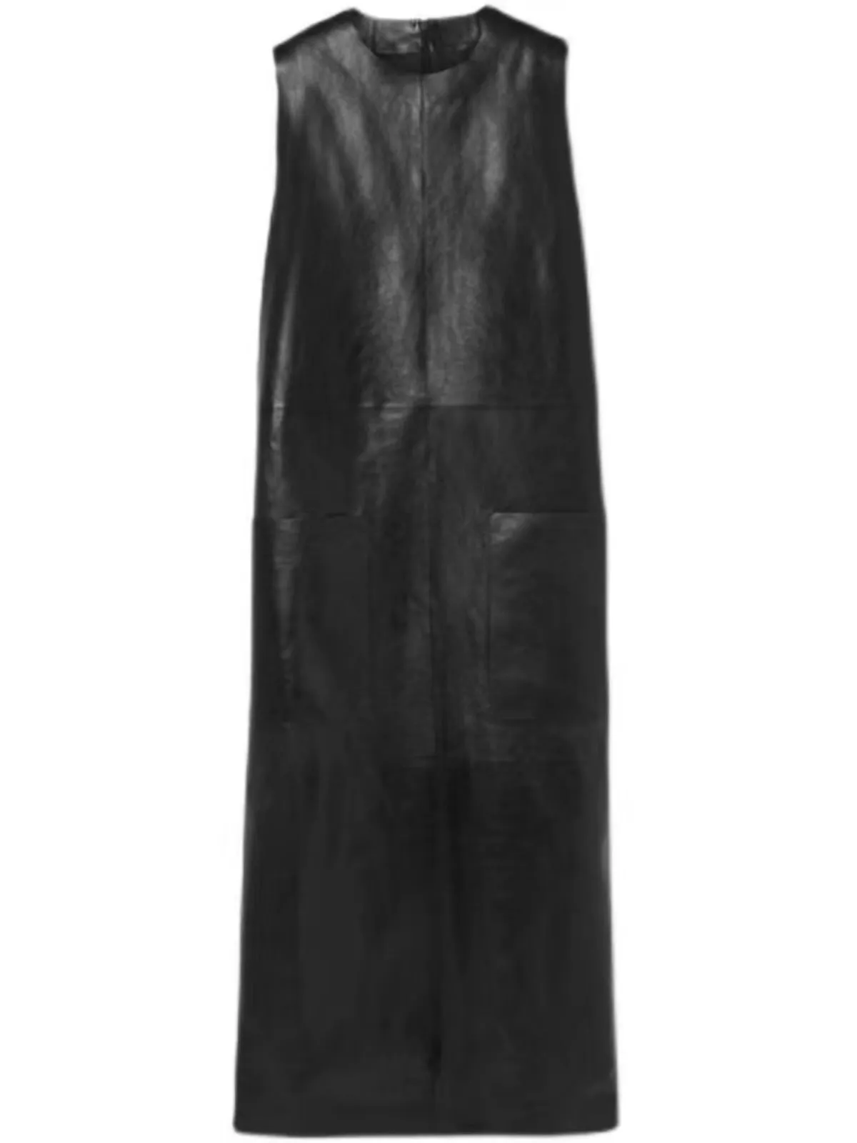 Pre Order:  Black Vegan Leather Sleeveless Dress