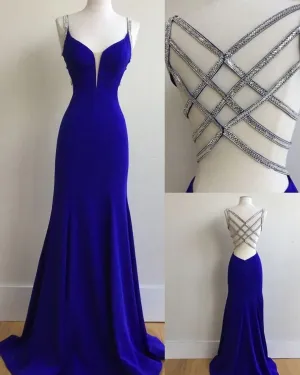 Royal Blue Prom Dress For Teens Prom Dresses Graduation School Party Gown