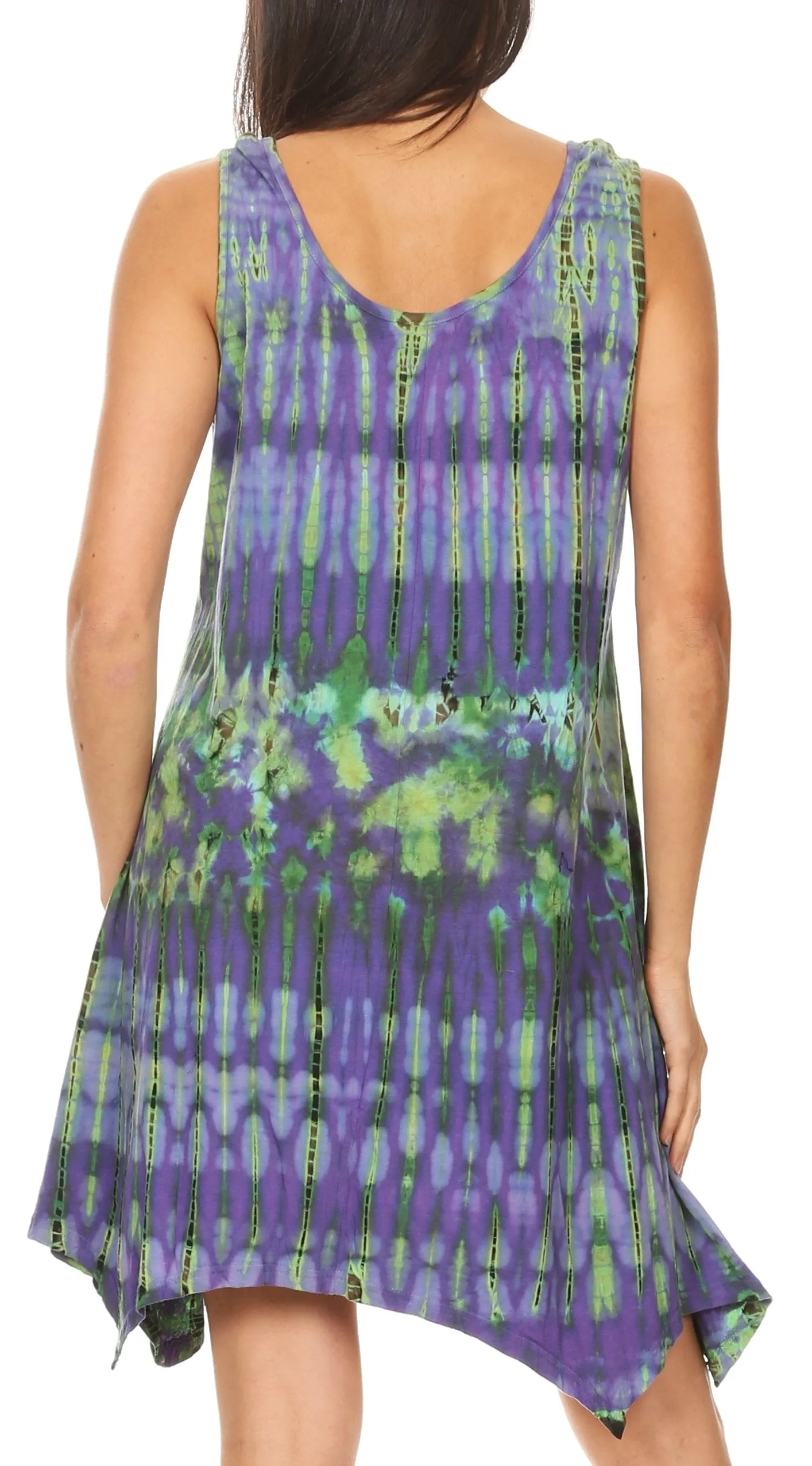 Sakkas Dora Women's Sleeveless Knit Loose Casual Shift Print Tank Dress Sundress