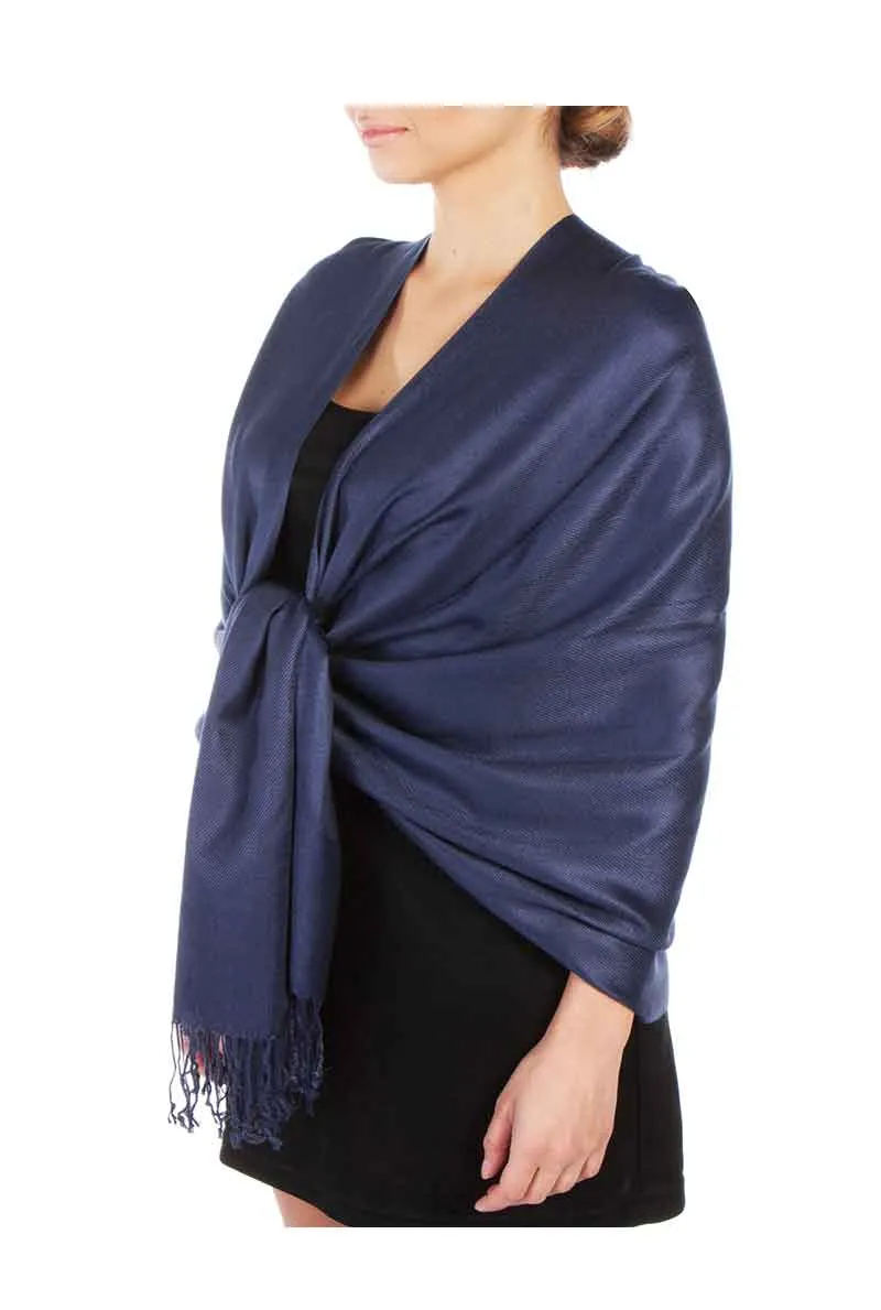 Sakkas Large Soft Silky Pashmina Feel Shawl Wrap Scarf Stole in Solid Colors