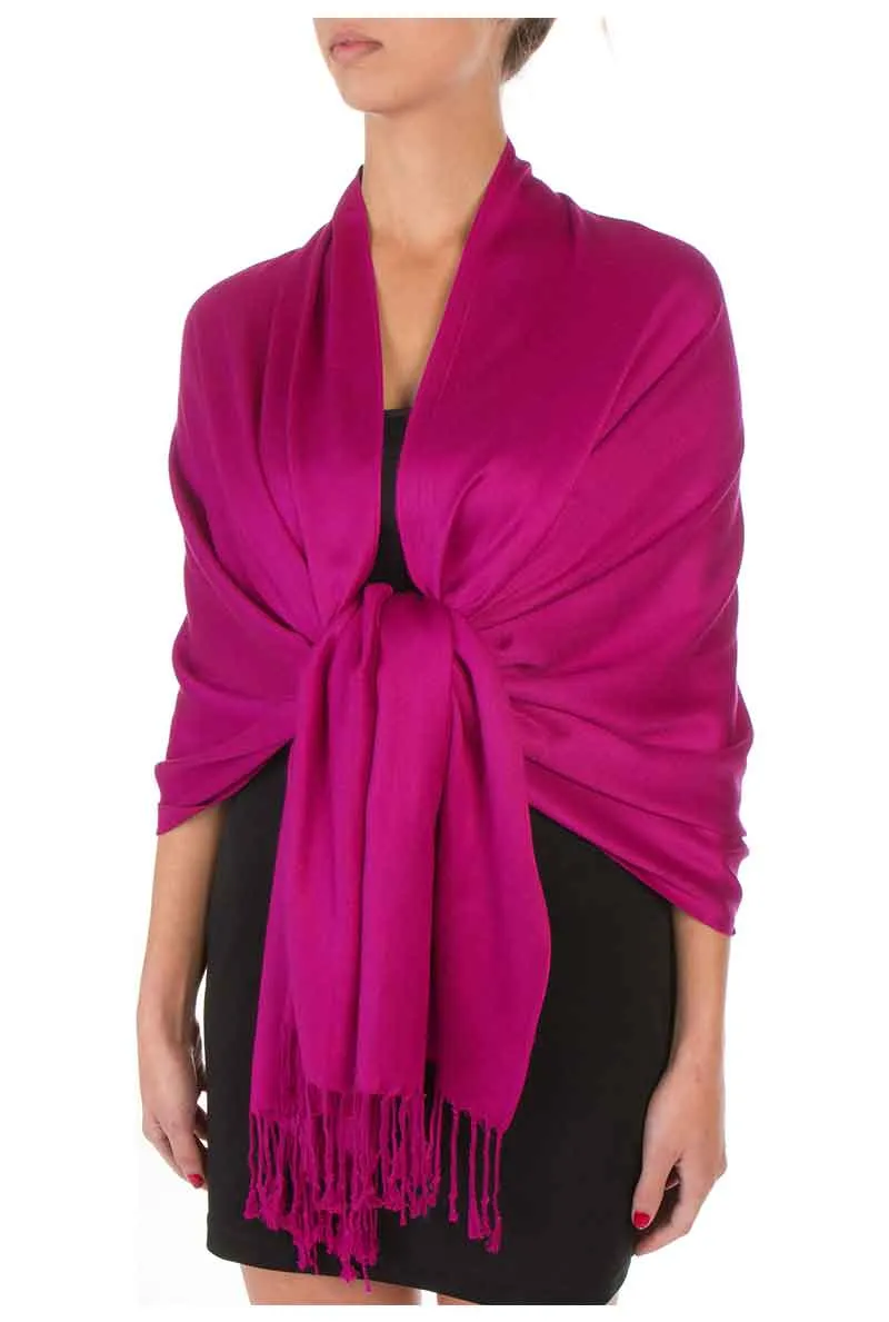 Sakkas Large Soft Silky Pashmina Feel Shawl Wrap Scarf Stole in Solid Colors