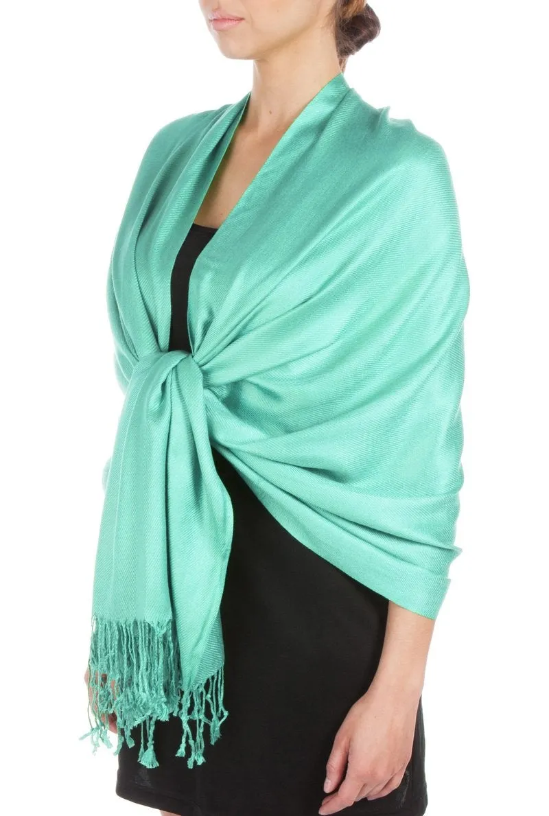 Sakkas Large Soft Silky Pashmina Feel Shawl Wrap Scarf Stole in Solid Colors