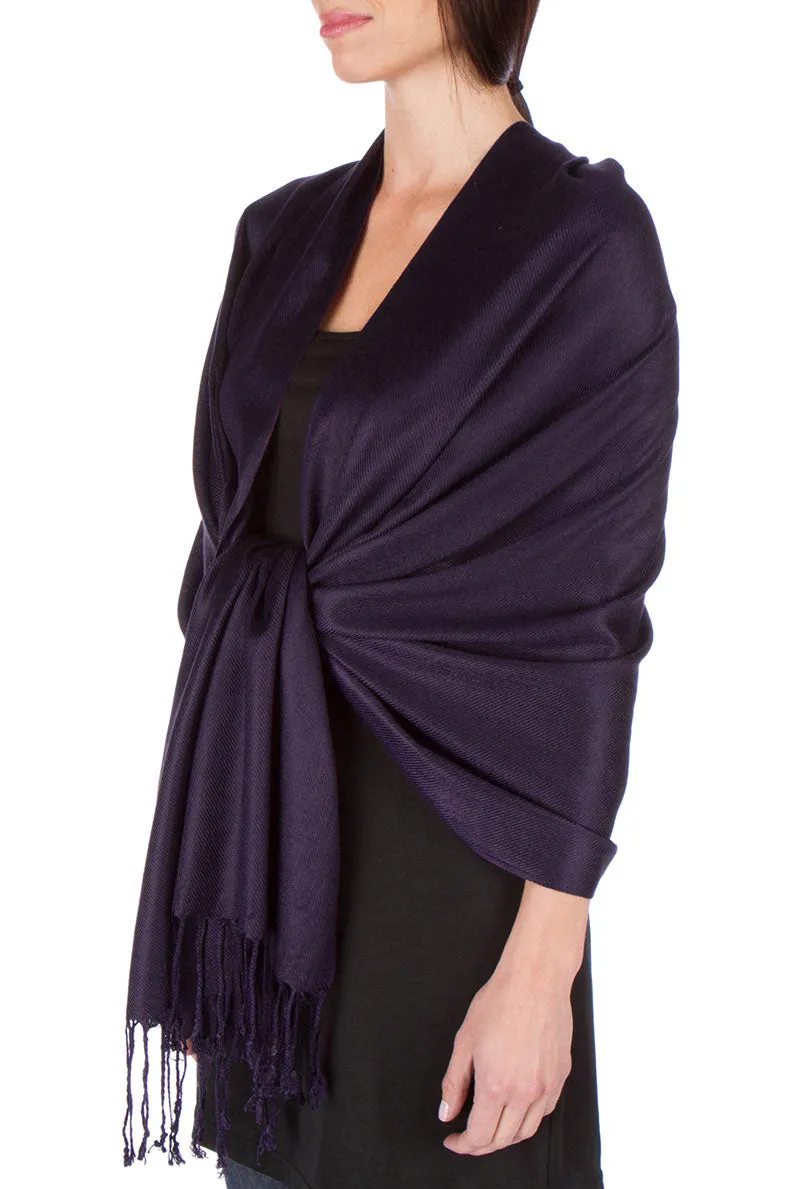 Sakkas Large Soft Silky Pashmina Feel Shawl Wrap Scarf Stole in Solid Colors