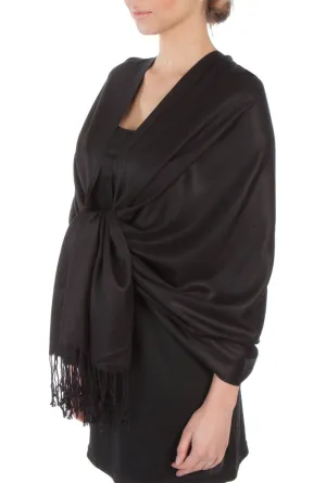 Sakkas Large Soft Silky Pashmina Feel Shawl Wrap Scarf Stole in Solid Colors