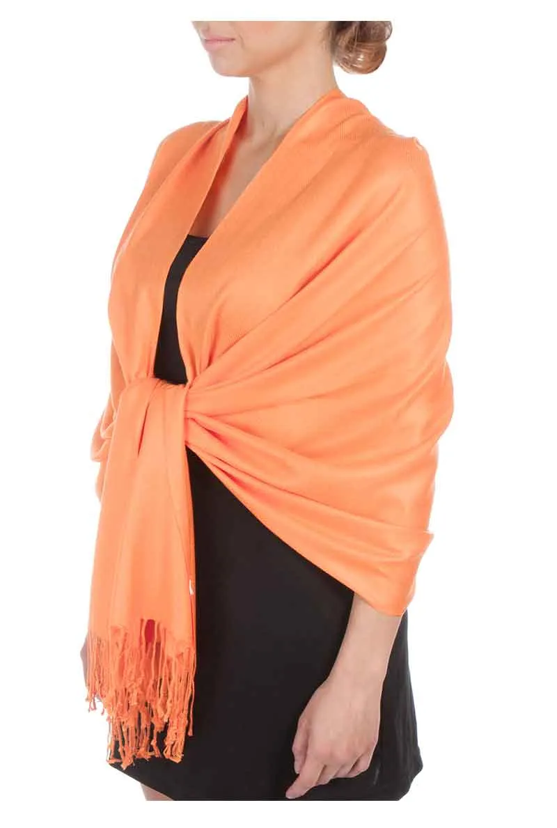 Sakkas Large Soft Silky Pashmina Feel Shawl Wrap Scarf Stole in Solid Colors