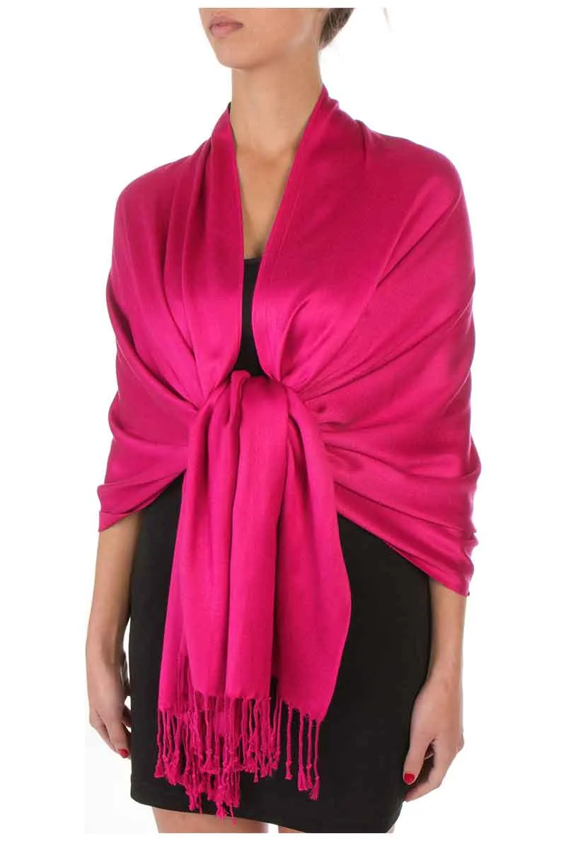 Sakkas Large Soft Silky Pashmina Feel Shawl Wrap Scarf Stole in Solid Colors