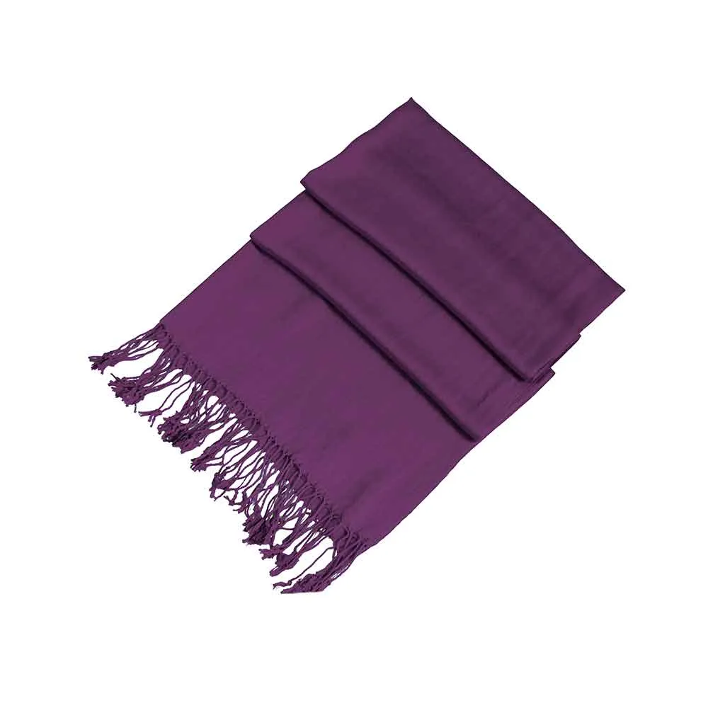 Sakkas Large Soft Silky Pashmina Feel Shawl Wrap Scarf Stole in Solid Colors