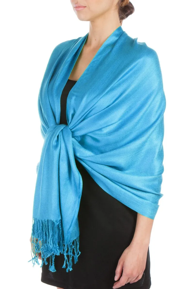 Sakkas Large Soft Silky Pashmina Feel Shawl Wrap Scarf Stole in Solid Colors