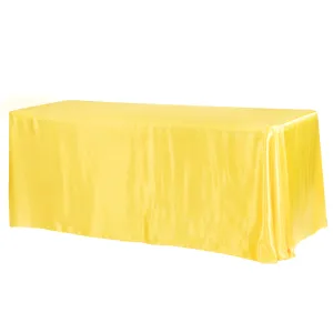 Satin Rectangular 90"x132" Tablecloth - Canary Yellow (Bright Yellow)