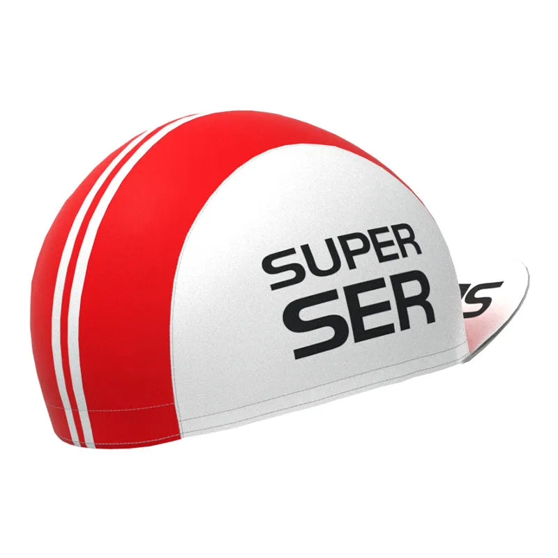 SER White-Red Retro Cycling Cap