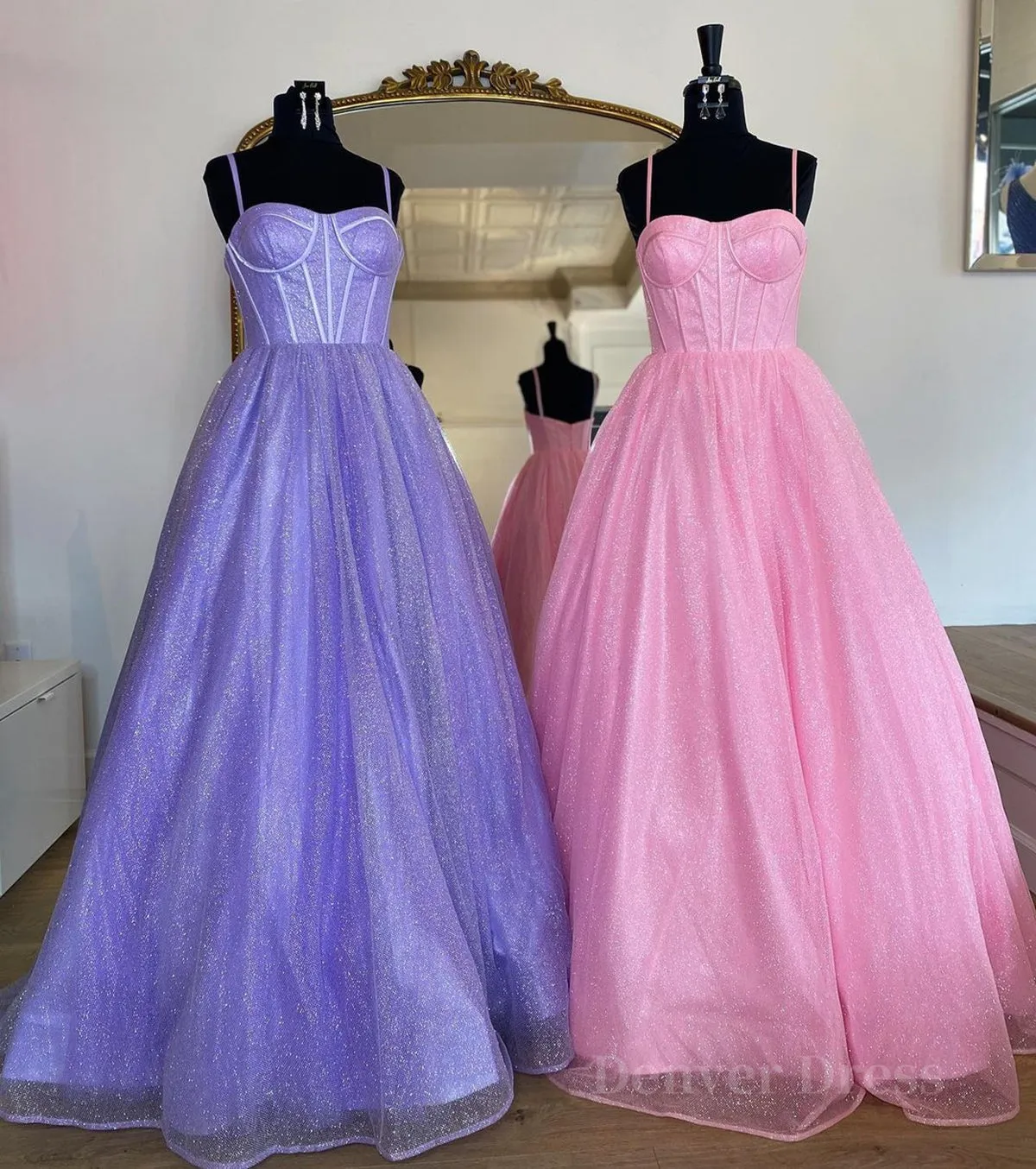 Shiny Purple Pink Long Prom Dresses Purple Pink Long Formal Evening Dresses