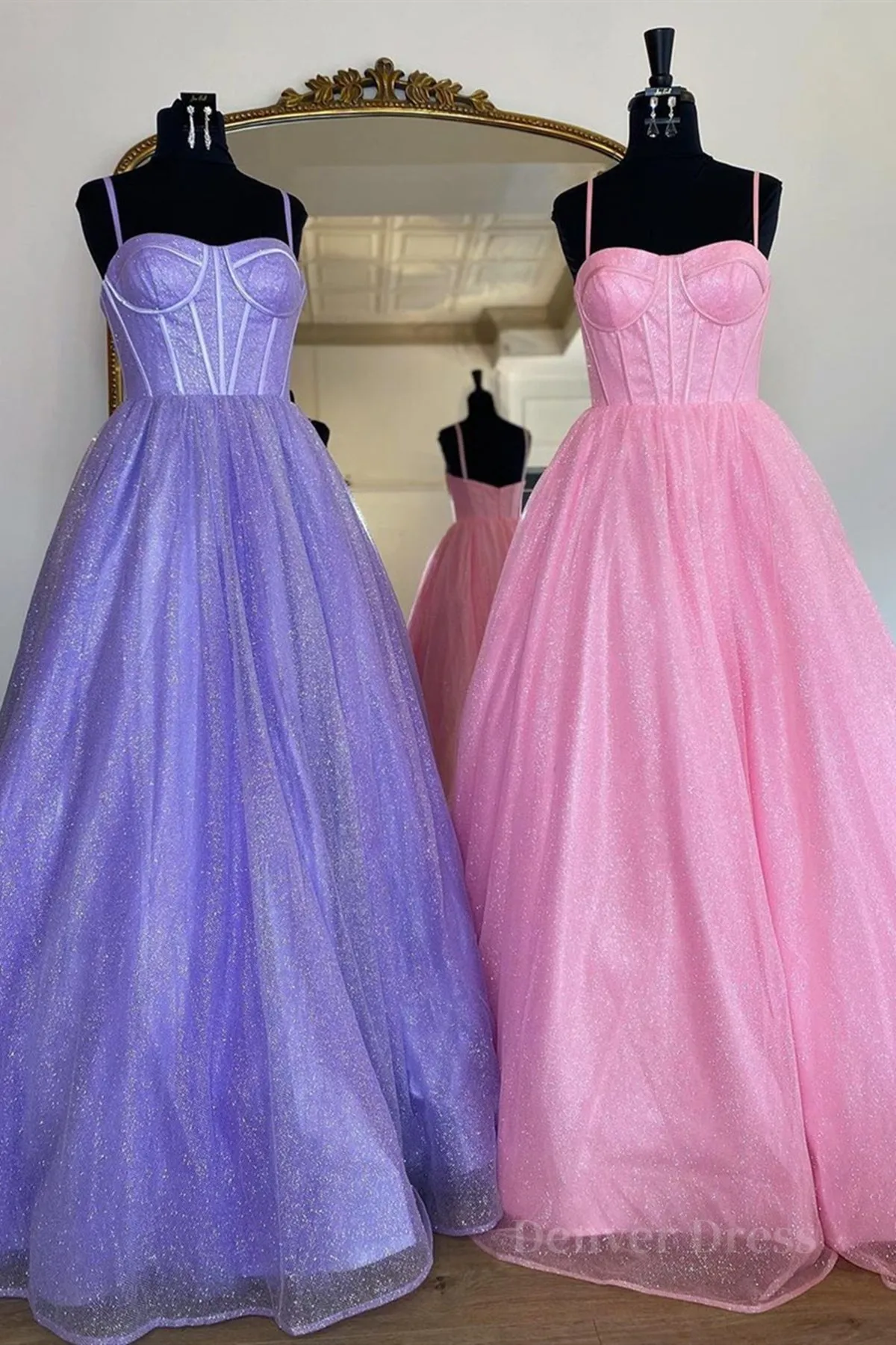 Shiny Purple Pink Long Prom Dresses Purple Pink Long Formal Evening Dresses