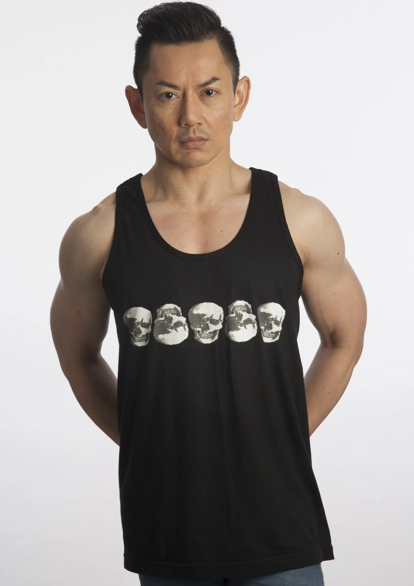 Skulls Black Ink Row Tank by Robert Bowen