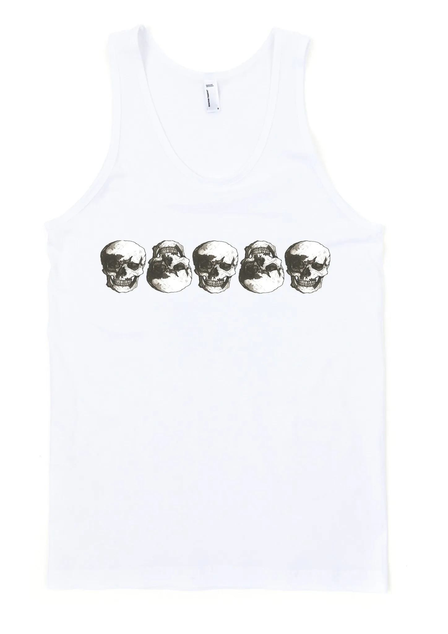 Skulls Black Ink Row Tank by Robert Bowen