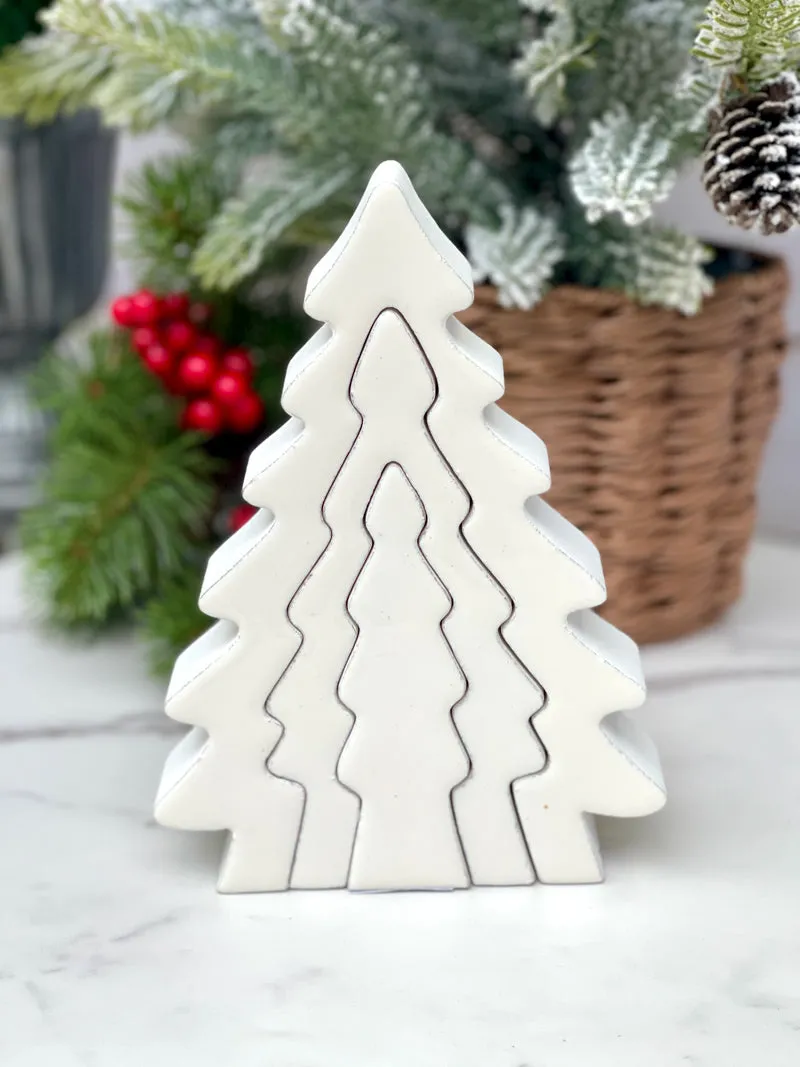 Snowy Trio Puzzle - White Tree