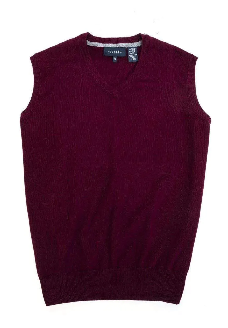 Stay Fashionable with our Cotton Blend V-Neck Pull Over Sweater Vest - Available in 8 Stunning Colors