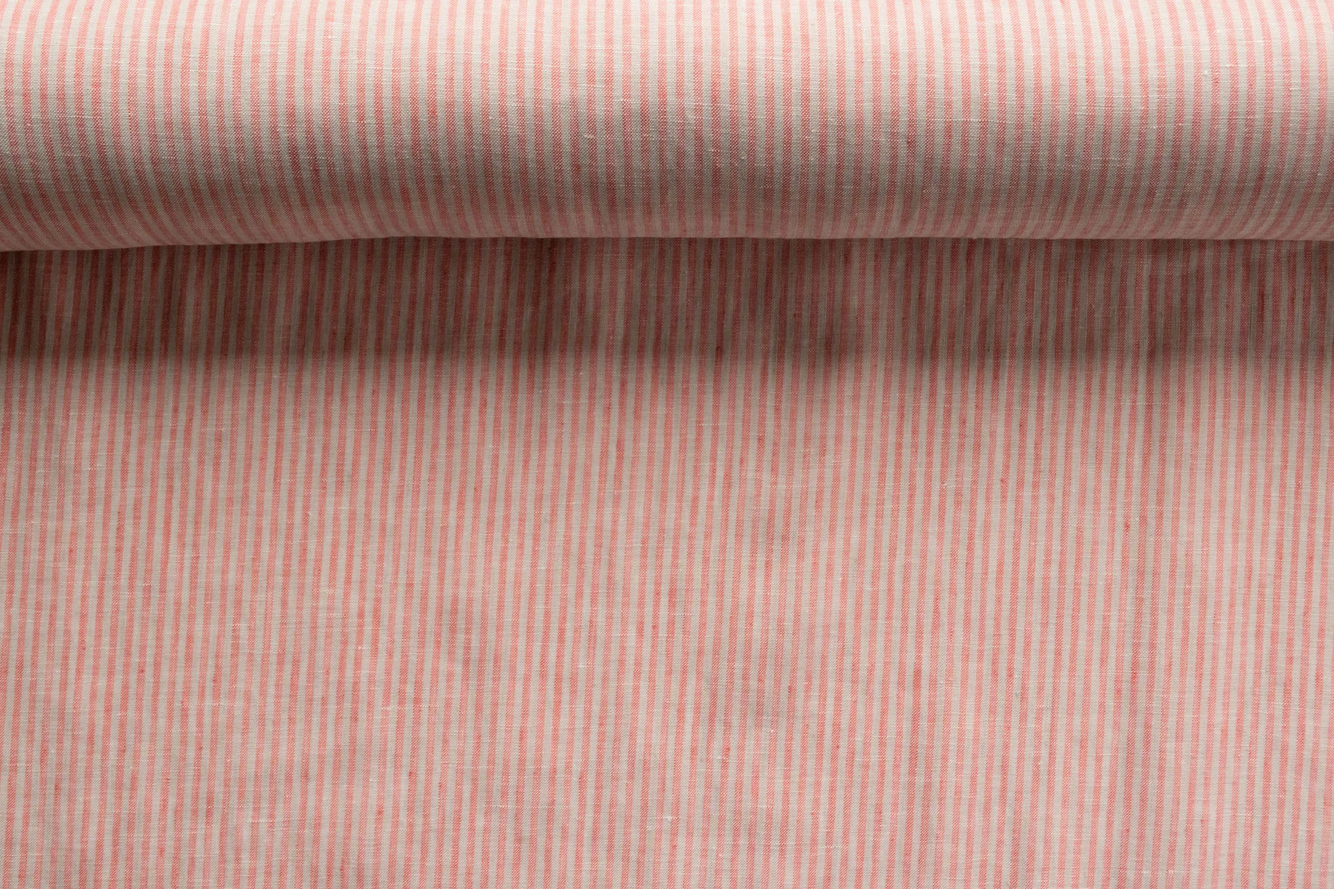 Stripe Linen - Coral