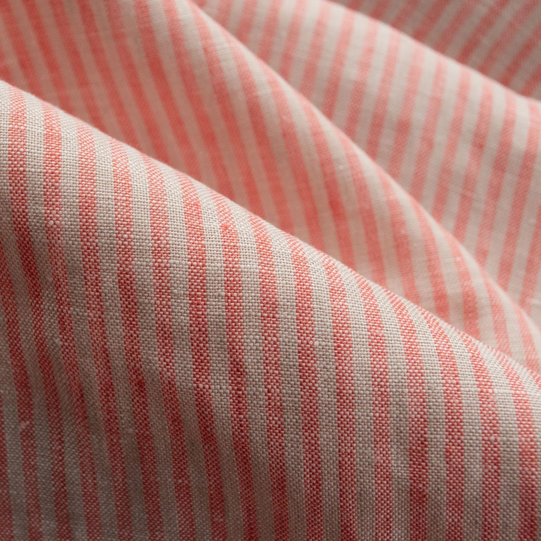 Stripe Linen - Coral