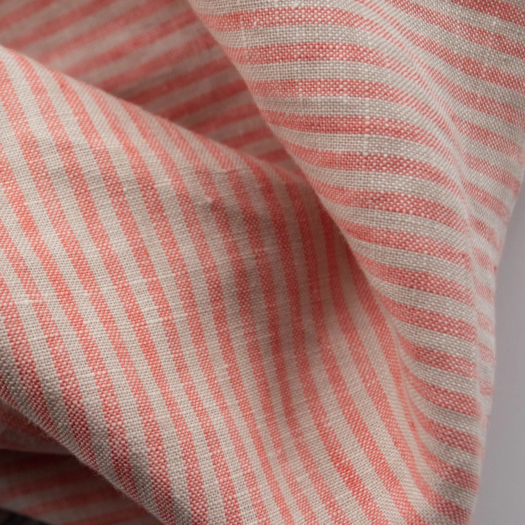 Stripe Linen - Coral