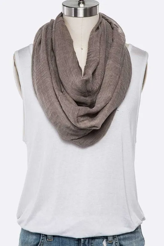 TEEK - Solid Color Large Cotton Fashion Infinity Scarf